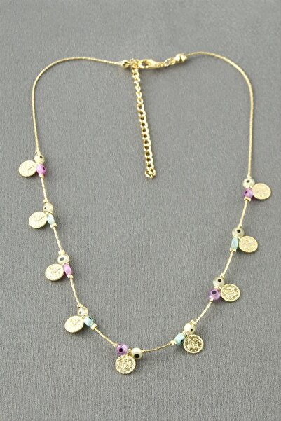 nolva Coin Bead Evil Eye Necklace