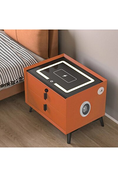 Promagg Multifunctional smart bedside table with touch LED lighting, 3 light ...