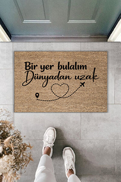 Rugmood طباعة رقمية حديثة - دعنا نجد مكانًا بعيدًا عن العالم - سجادة أمام الباب