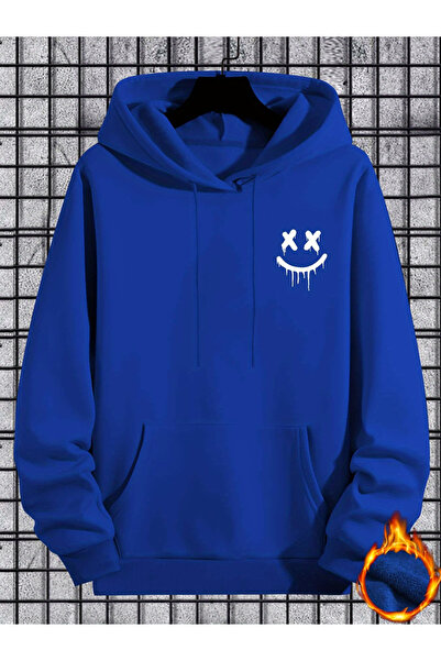 cc collection Γυναικείο/Ανδρικό φούτερ με κουκούλα Oversize μπλε κοβαλτίου με...