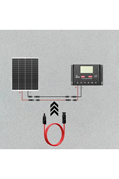 OEM 4mm solar conductor for photovoltaic panels, connector included, red colo...