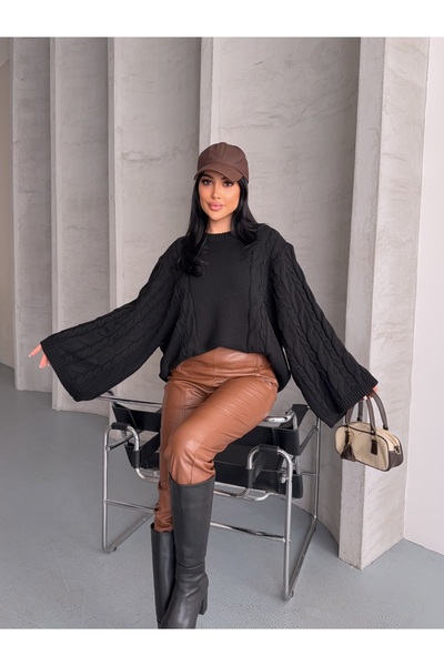 MODA سترة نسائية ذات أكمام واسعة قصة فضفاضة