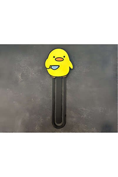 Hediyem Senin İçin علامة كتاب على شكل بطة صفراء مع سكين |   زخرفة كتاب مطبوعة...