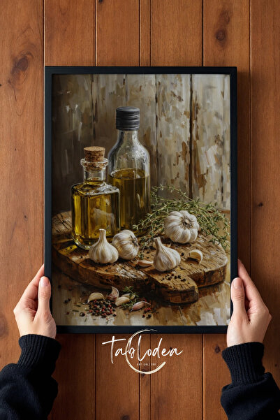 tablodea Tablou rustic de bucătărie cu tematică vintage cu ulei de măsline TD...
