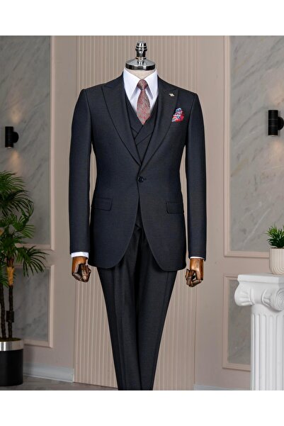 TerziAdemAltun Stil italian s slim fit jachetă vestă pantaloni costum bleumar...