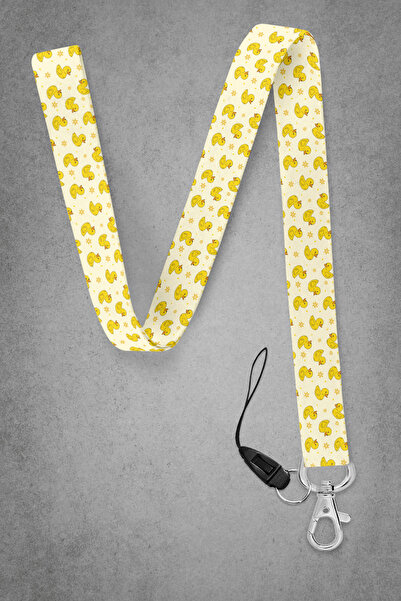 BUEMİ حزام رقبة منقوش عليه صيصان أصفر، حبل تعليق للرقبة، حامل للبطاقات والهات...