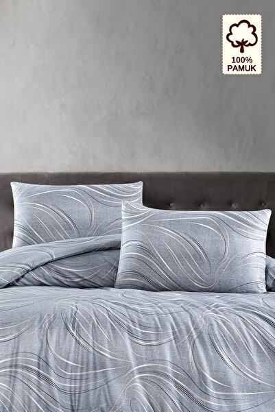 CAQQA 100% Donis Gray Double Duvet Cover Set