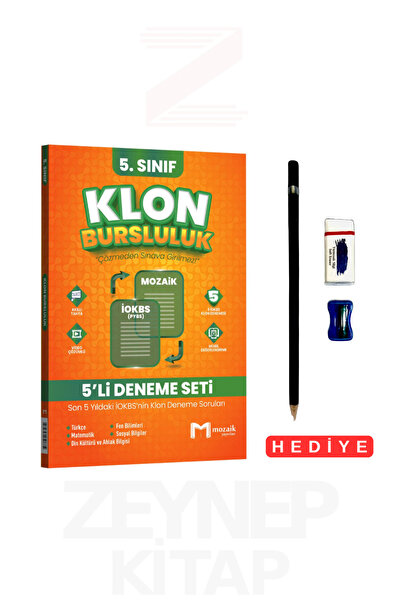 Mozaik Yayınları 5.Sınıf Klon Bursluluk 5'li Deneme Seti (Kalem Seti Hediye)