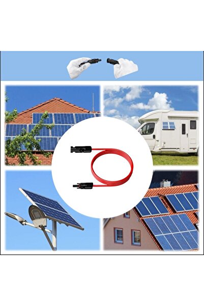 OEM 4mm solar conductor for photovoltaic panels, connector included, red colo...