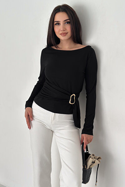 Noa&Noa Women's Side Tie Buckle Blouse – Magenta Twist