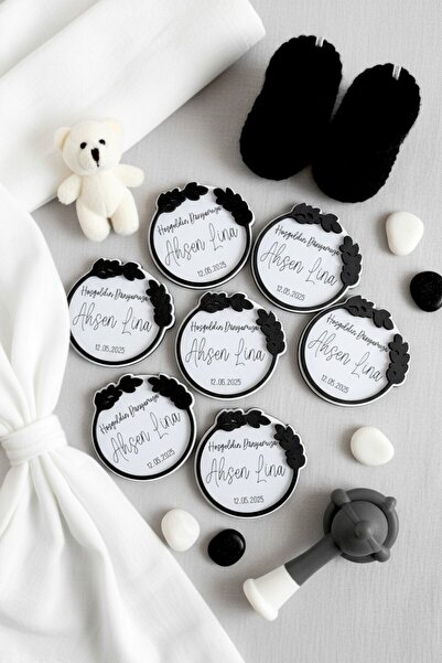 aze kids Flower Themed Minimalist Baby Mevlüt Magnet 8×8 cm – Newborn Mevlüt ...