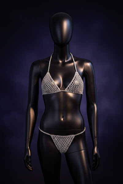 Parspera Κομψό σετ εσωρούχων Vip με κρυστάλλινες πέτρες και εμφάνιση διαμαντι...