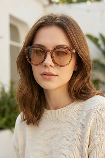 Kapin Beige oval sunglasses