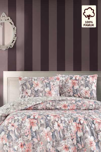 CAQQA 100% Joly Ecru Double Duvet Cover Set