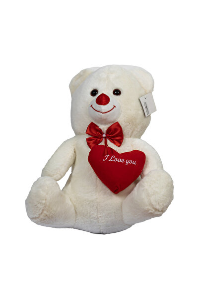 Poly دمية دب قطيفة من بولي تويز مع قلب 60 سم Ass4 Pol-1015 9268 8837
