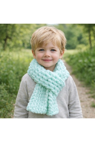 A&D HANDMADE Hand Knitted Puffy Plush Children's Scarf 15X150 cm