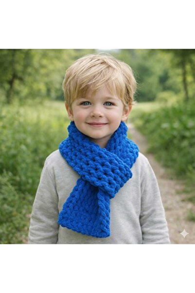 A&D HANDMADE Hand Knitted Puffy Plush Children's Scarf 15X150 cm