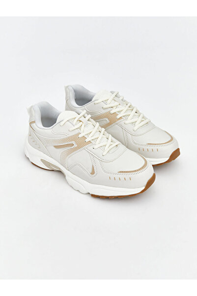 LC Waikiki Beige Lace-Up Women's Sneakers