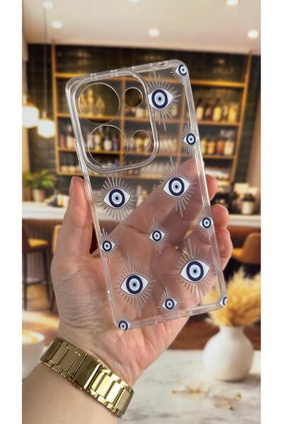 Vip Case Redmi Note 13 Pro 4g Compatible Evileye Patterned Transparent Shock-...