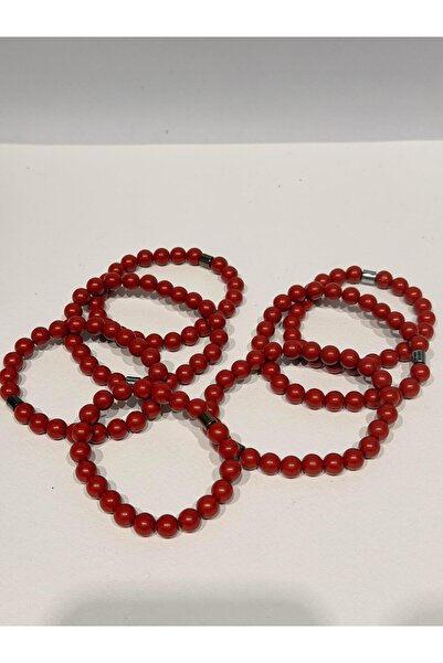gemsartdeco Zinobar (Zinober) Doğaltaş bileklik (8mm)