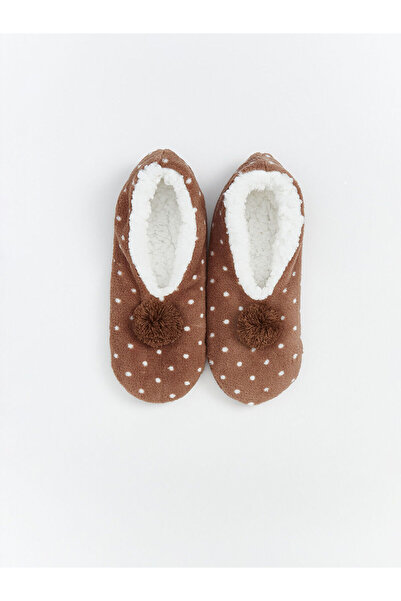 LC Waikiki GÜLİS GİYİM'DEN YENİ SEZON Kahverengi Puantiyeli Kadın Kaydırmaz T...