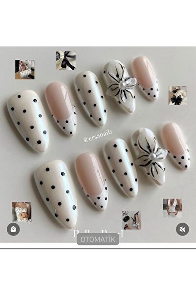 Violet nails Beyaz puantiye tırnak