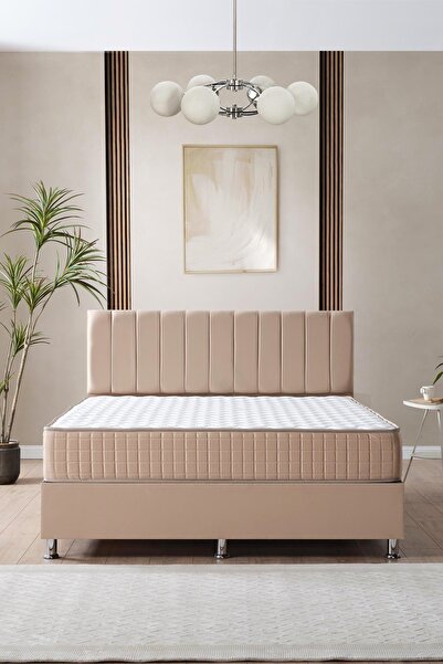 DAKRON İmpera Çift Kişilik Baza Başlık ve Yatak 3'lü Set 160x200 Bej