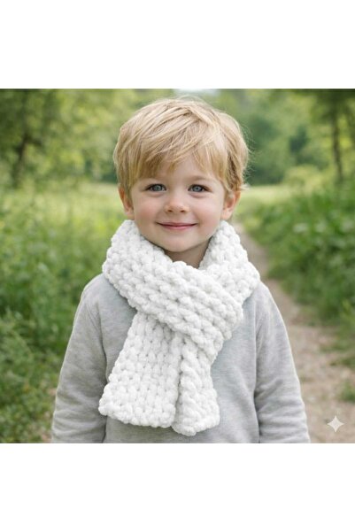 A&D HANDMADE Hand Knitted Puffy Plush Children's Scarf 15X150 cm