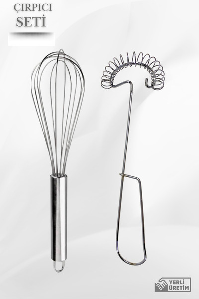 ViZKA مجموعة من 2 مضرب بيض من الفولاذ المقاوم للصدأ، مجموعة مضرب بيض معدني