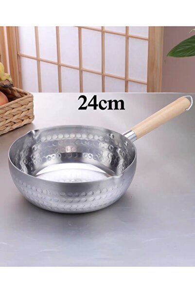 cc bin shihon Deep aluminum frying pan with wooden handle, suitable for prepa...