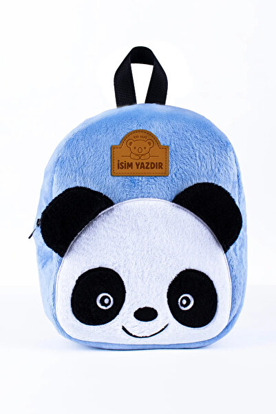 KidHug Embroidered Panda Patterned Soft Plush Backpack (Print Name) Kindergar...