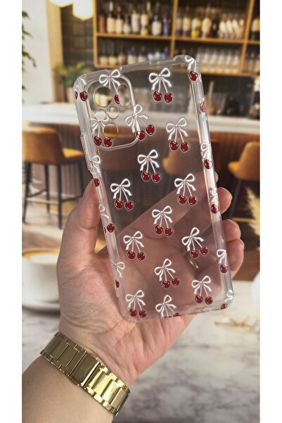 Vip Case Redmi Note 10 Compatible Cherry Pattern Transparent Shock-Absorbing ...