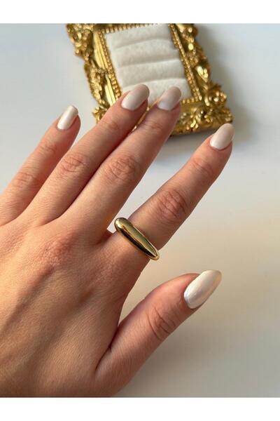 Charmist 14K Çelik Üzeri Altın Kaplama Ayarlanabilir Basic Yüzük