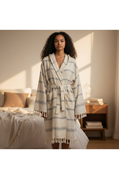 DNRYSL 100% Cotton Towel Peshtemal Bathrobe, Hooded Soft, Lightweight and Qui...