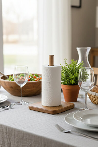 Myend Ahşap Havlu Rulo Kağıtlık, Havlu Kağıt Peçetelik Tutacağı, Dikey Kağıt ...