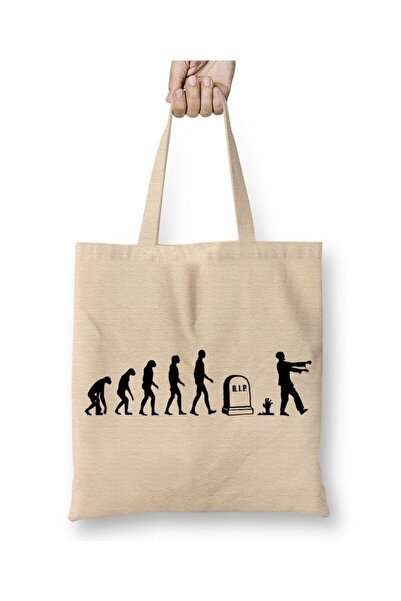 Toyaso Zombie Love Evolution White Tote Bag Long Handle Shopping Bag Beach Bag