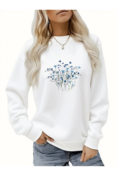 Deocept Жіночий принт на велосипедному комірі Зручний крій Жіночий світшот