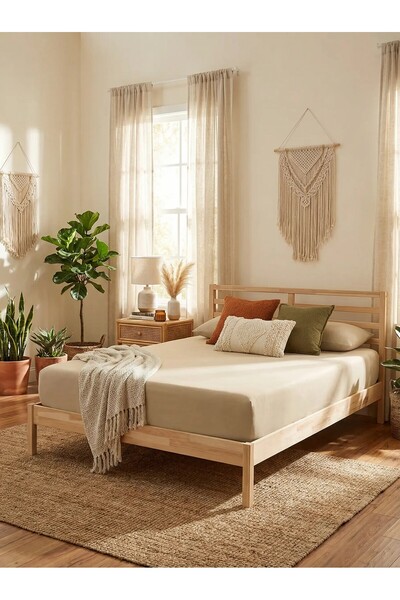 serelya Double Combed Cotton Fitted Sheet - 100% Cotton - 160 X 200 cm