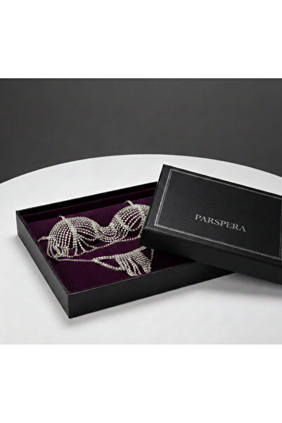 Parspera Kutulu Kristal Taşlı Pırlanta Görünümlü Vip İç Çamaşır Takımı, Sevgi...