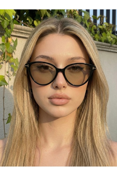 RAWEN EYEWEAR نظارات شمسية نسائية من RW Sofy Cat Eye باللون الأسود مع إكسسوارات زجاجية |   حماية من الأشعة فوق البنفسجية 400 |   50 مدربين