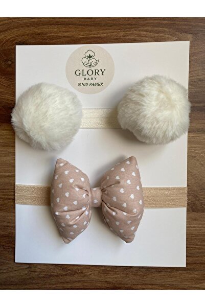 GLORY BABY Baby Girl Bow & Pompom Bandana - Hair Band Set of 2