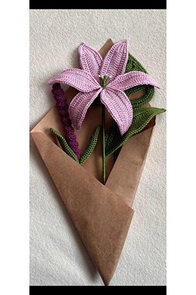 yapay çiçek evi 1 Piece of Handcrafted Lavender and Lily Flower Bouquet