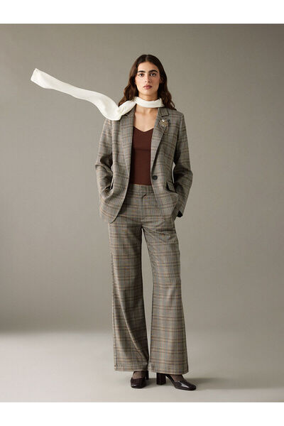 LC Waikiki Pantaloni de damă în carouri Özmarka, sezon nou, croială standard