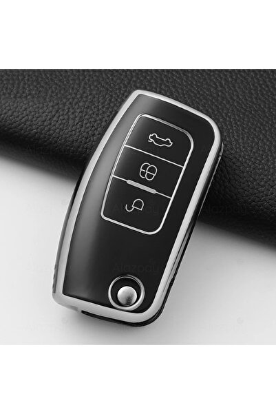 Alazpay Husă pentru chei din TPU pentru Ford Fiesta Focus Courier Cmax Mondeo...