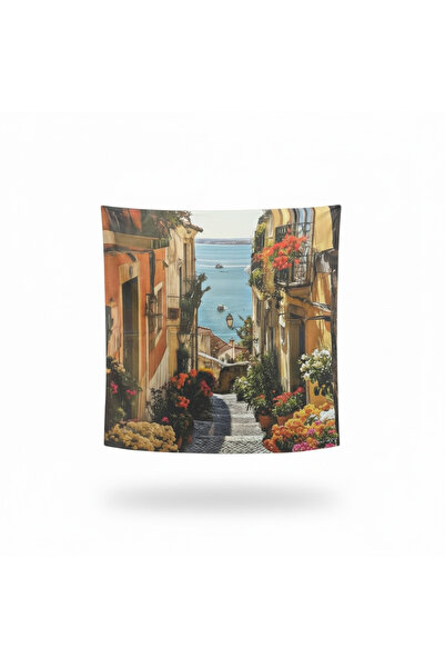 CROATE This Custom-Designed Scarf Is Illustrated with an Italian Landscape.