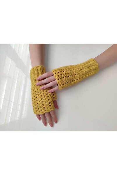 pun dore Dantel Detaylı El Örgüsü Parmaksız Eldiven – Standart Beden, Telefon...