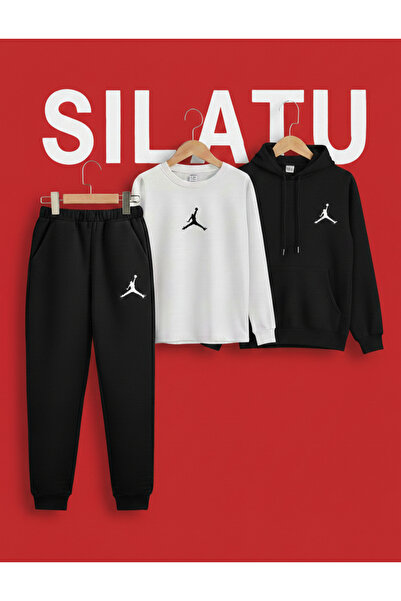 SILATU Hooded Zero Collar Tracksuit Set
