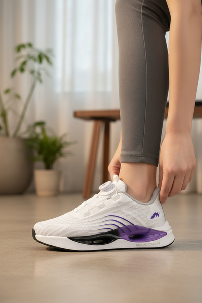 Owndays Kadın Günlük Spor ve Yürüyüş Ayakkabı - Triko Saya - Dial Bağlama Sis...