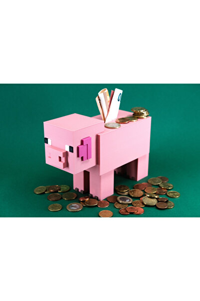 OKO DESİGN Minecraft Domuz Figürü Kumbara ve Dekor (15cm)