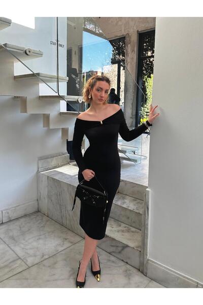 FİOXCO Women's Buckled Madonna Collar Flexible Shaping / Sculpting Midi Lengt...